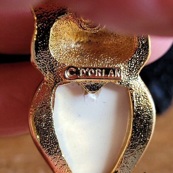 Signed D'orlan Gold Toned with Swarovsky Crystal - Picture 8 of 8